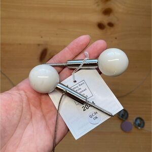 Pottery Barn Gingham Finials/Screws // End Caps for Curtain Rods